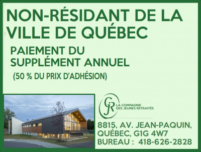 SUPPLÉMENT ANNUEL - NON-RÉSIDANT DE LA VILLE DE QUÉBEC